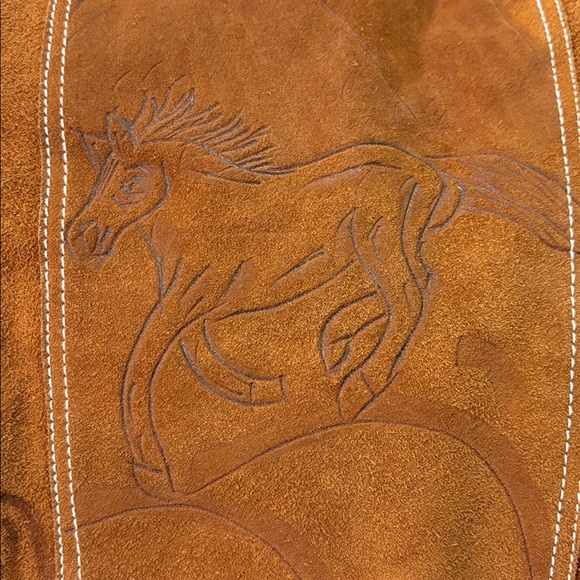 Brown vintage rodeo western style Shearling Vest - Picture 6 of 7